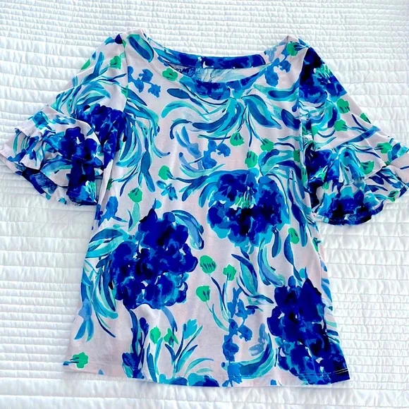 🪸LILLY PULITZER Lula, Sweet Pea Blouse. size S - Picture 3 of 6